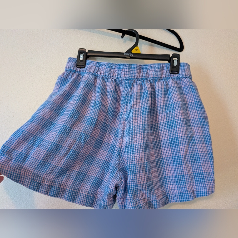 Patagonia Blue and Pink Plaid Women's Shorts